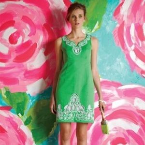Lilly Pullitzer green embroidered Dolly dress